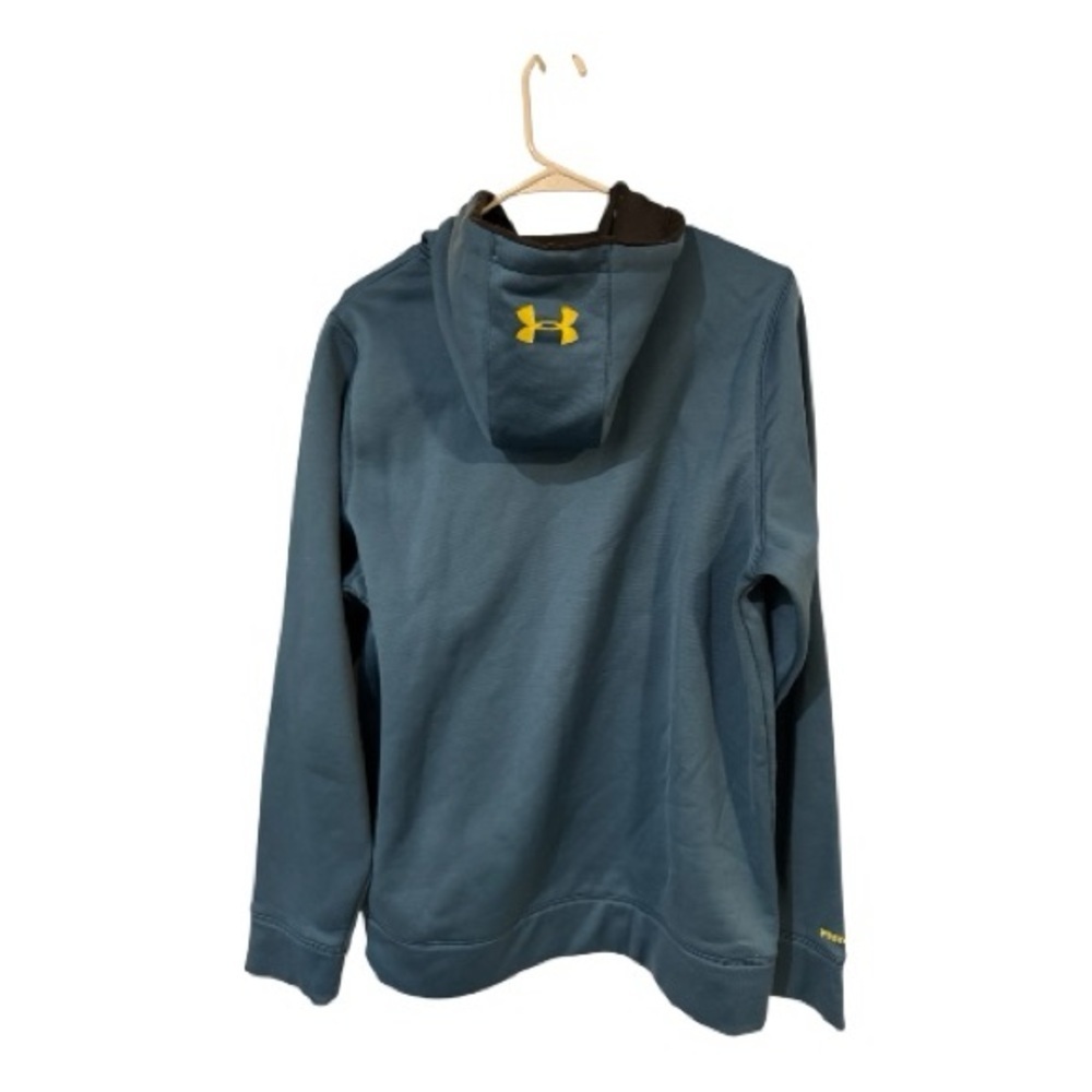 Under Armour Men's Teal Hoodie with Gold Emblem. Size M. - Picture 3 of 6